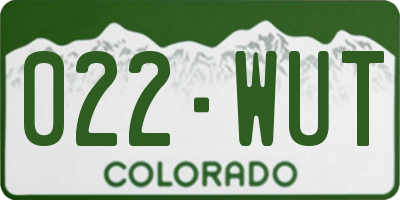 CO license plate 022WUT