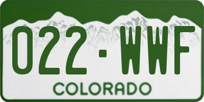 CO license plate 022WWF