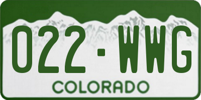 CO license plate 022WWG