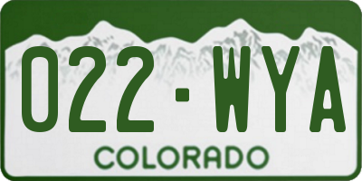 CO license plate 022WYA