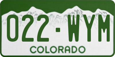 CO license plate 022WYM
