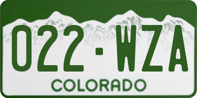CO license plate 022WZA