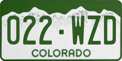 CO license plate 022WZD