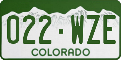 CO license plate 022WZE