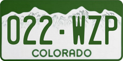 CO license plate 022WZP