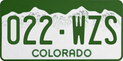 CO license plate 022WZS