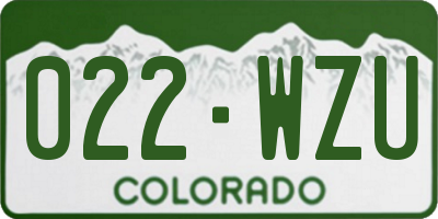 CO license plate 022WZU