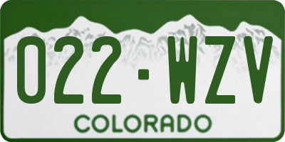 CO license plate 022WZV