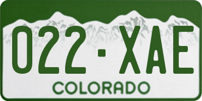 CO license plate 022XAE