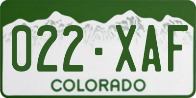 CO license plate 022XAF