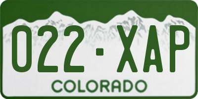 CO license plate 022XAP