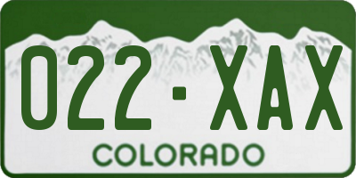 CO license plate 022XAX