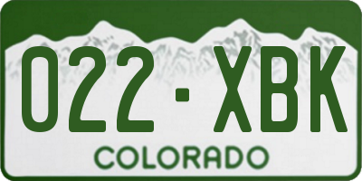 CO license plate 022XBK