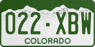 CO license plate 022XBW