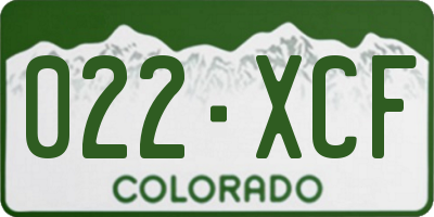 CO license plate 022XCF
