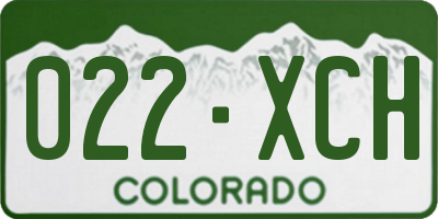 CO license plate 022XCH