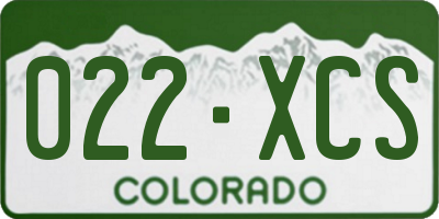 CO license plate 022XCS