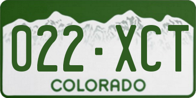 CO license plate 022XCT