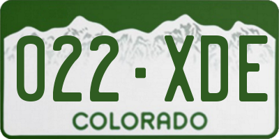 CO license plate 022XDE