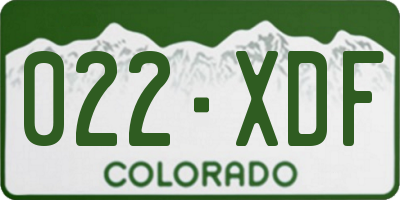CO license plate 022XDF