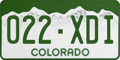 CO license plate 022XDI