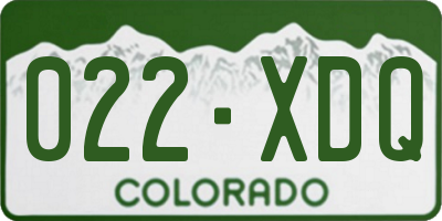 CO license plate 022XDQ