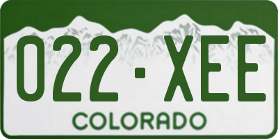 CO license plate 022XEE
