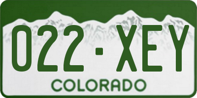 CO license plate 022XEY