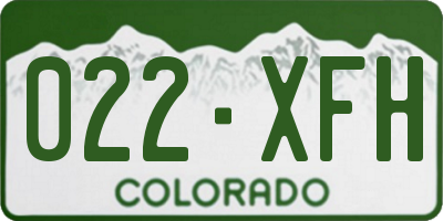 CO license plate 022XFH