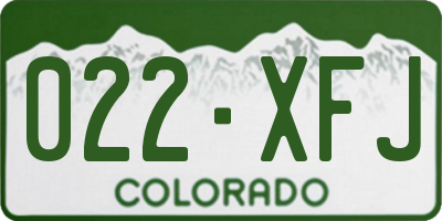 CO license plate 022XFJ