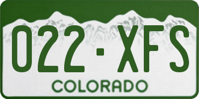 CO license plate 022XFS