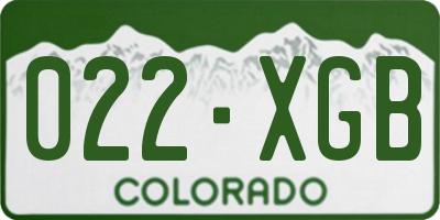 CO license plate 022XGB