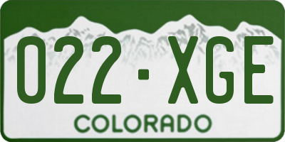 CO license plate 022XGE