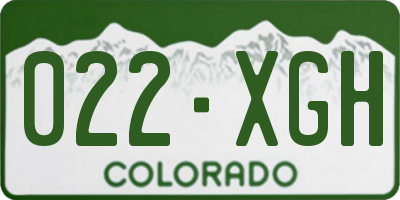 CO license plate 022XGH