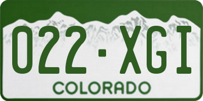 CO license plate 022XGI