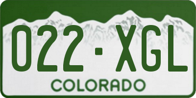 CO license plate 022XGL