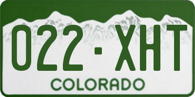 CO license plate 022XHT