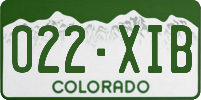 CO license plate 022XIB