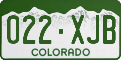 CO license plate 022XJB