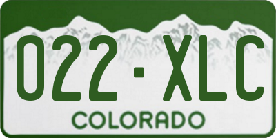 CO license plate 022XLC
