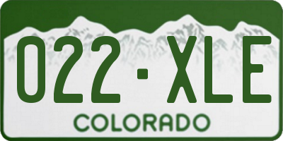 CO license plate 022XLE