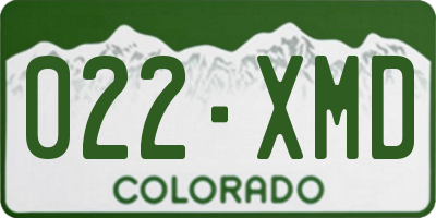 CO license plate 022XMD
