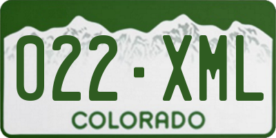CO license plate 022XML