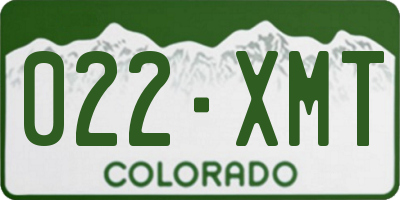 CO license plate 022XMT