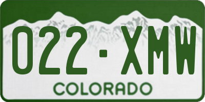 CO license plate 022XMW