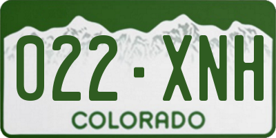 CO license plate 022XNH