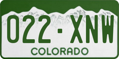 CO license plate 022XNW