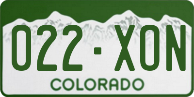 CO license plate 022XON