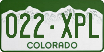 CO license plate 022XPL