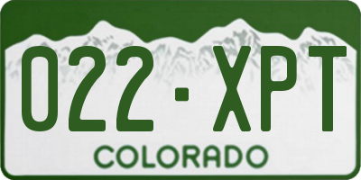CO license plate 022XPT